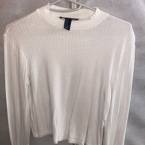 F21 white long sleeve